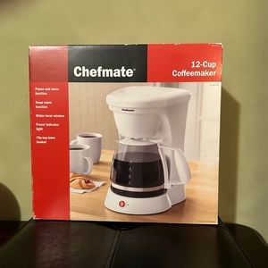 12 Cup Coffeemaker White Chefmate BRAND NEW